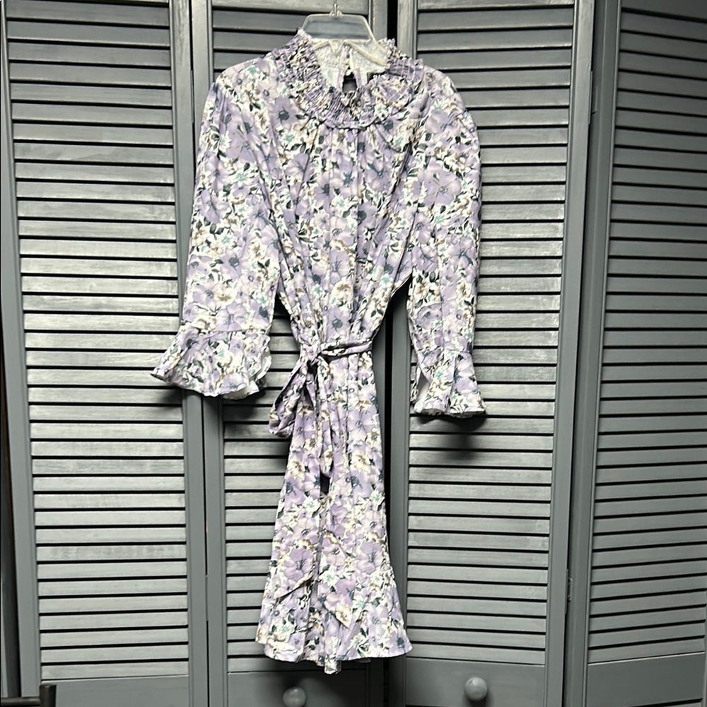 Floral Long Sleeve Dress with Belt NWT